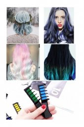 Saç Tebeşiri Taraklı 10 lu Renkli Saç Boyası Tebeşiri Geçici Saç Tebeşir Seti hair Chalk - 3