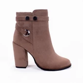 Dagoster DZA07-703419 Vizon Süet Klasik Topuklu Kadın Bot - 2