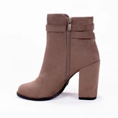 Dagoster DZA07-703419 Vizon Süet Klasik Topuklu Kadın Bot - 3