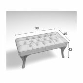 Azra Puf & Benç 45X90-Pls Ayak Silenebilir Kumaş Pembe K1 - 2