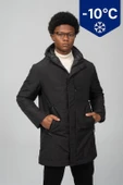 Cekmon Erkek Su ve Rüzgar Geçirmez Kapüşonlu Mikro Elyaf Astarlı Kışlık Klasik Mont RN71313 thumbnail 2
