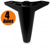 Mobilya Kanepe Sehpa Koltuk Ayağı Siyah Baza Ayak 12 cm (4 ADET) - 1