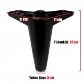 Mobilya Kanepe Sehpa Koltuk Ayağı Siyah Baza Ayak 12 cm (4 ADET) - 4