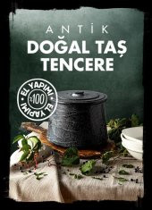 Nehir Antik Doğal Taş Tencere 4 Kişilik 20 Cm Derin - 3