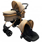 Mooly SC-2401 Travel Sistem Bebek Arabası Gold-Kahve - 2