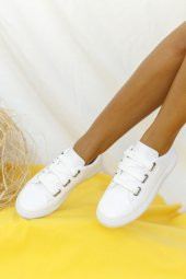 Pembe Potin Kalın Bağcıklı Rahat Kalıp Kadın Sneaker YN320-22 - 7