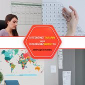 Uzay Temalı Çizgi Çalışması - Duvarda İz Bırakmayan, Statik Tutunan Akıllı Kağıt Duvar Stickerı - 5