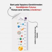 Boy Cetveli - Duvarda İz Bırakmaz, Yapışkansız Tutunma Özellikli Akıllı Kağıt Sticker (Uzay Temalı) thumbnail 2