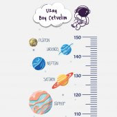 Boy Cetveli - Duvarda İz Bırakmaz, Yapışkansız Tutunma Özellikli Akıllı Kağıt Sticker (Uzay Temalı) thumbnail 4