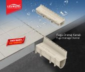 130x145x1000 H20mm Fuga Drenaj Kanalı / Plastik Izgara + Oluk + Tapa - 2