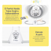 Huggy Nest Otomatik Sallanabilir Kumandalı Müzikli Anakucağı(0-9 kg) - 5