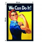 We Can Do It! Yapışkansız Statik Tutunan İnovatif Sihirli Akıllı Kağıt Poster (Kadın Gücü Hareketi) - 3