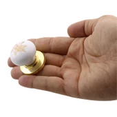 Eymen Düğme Mobilya Mutfak Çekmece Dolap Dolabı Kapak Kulpu Kulpları Kulbu Altın Sarı Polimer Kulp - 2