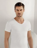 6 Adet Şahinler Erkek Ribana V Yaka Kısa Kollu Fanila Atlet E026 thumbnail 1