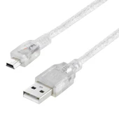 Powermaster 16731 USB 2.0 Şeffaf USB Am/Mini 5 Pin Kablo 5 Metre - 1