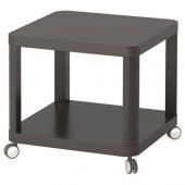 Tekerlekli Yan Sehpa, Gri Renk MeridyenDukkan 50x50 Cm Ev Dekorasyonu Mobilya - 1