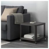 Tekerlekli Yan Sehpa, Gri Renk MeridyenDukkan 50x50 Cm Ev Dekorasyonu Mobilya - 3