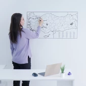 Türkiye Haritası - Yapışkansız Tutunan Akıllı Kağıt & Silgili Tahta Kalemi Hediyeli - 5
