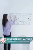 Türkiye Haritası - Yapışkansız Tutunan Akıllı Kağıt & Silgili Tahta Kalemi Hediyeli - 4