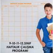 Liseler İçin Haftalık Çalışma Programı -  Yapışkansız Tutunan Akıllı Kağıt - 1