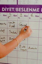 Diyet Beslenme & Egzersiz - Yapışkansız Tutunan Akıllı Kağıt *Silgili Tahta Kalemi Hediyeli* - 2
