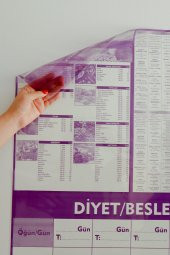 Diyet Beslenme & Egzersiz - Yapışkansız Tutunan Akıllı Kağıt *Silgili Tahta Kalemi Hediyeli* - 3