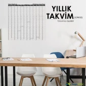 Yıllık Takvim - Yapışkansız Tutunan Akıllı Kağıt & Silgili Tahta Kalemi - 5