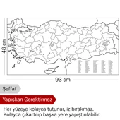 Türkiye ve Dünya Haritası - Yapışkansız Tutunan Akıllı Kağıt & Silgili Tahta Kalemi thumbnail 7