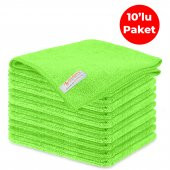Mulpex Mikrofiber Genel Temizlik Bezi Yeşil 40X40 cm. - 10 Adet - 1