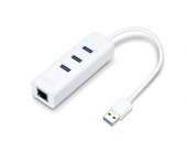 Tp-Link UE330 10-100-1000 Mbps 3.0 USB Ethernet Çevirici + 3 Port USB Çoğaltıcı - 1