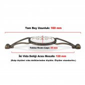 Çekmece Dolap Kapak Kulpu Kulbu Antik Metal Kulp 128 mm (4 ADET) - 4