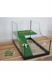 Kaplumbağa Bahçesi Kalın Cam Akvaryum Büyük Boy Siyah - 1