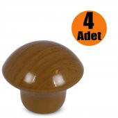 Mantar Düğme Kulp Çekmece Dolap Kapak Kulpu Kulbu Meşe (4 ADET) thumbnail 1