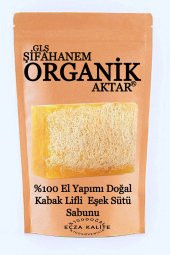 100 El Yapımı Doğal Kabak Lifli  Eşek Sütü Sabunu - 1