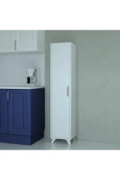 Mobilique Çok Amaçlı Beyaz Banyo Boy Dolabı - 4