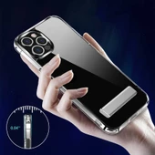 Apple iPhone 14 Pro Max Kılıf Standlı Şeffaf Silikon Zore L-Stand - 6