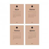 12 li Aylar Takvim Kraft Defter - 4