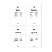 12 li Aylar Aşk Takvim Defter - 3