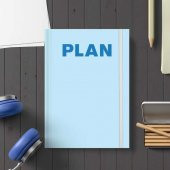 Plan Defter - Mavi Renk - A5 Boy - 2