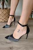 036 4179 Topukla Kadın 10 cm Topuklu Taşlı Abiye Ayakkabı - 8
