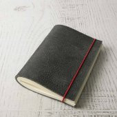 El Yapımı Özel Tasarım Siyah Eskitme Deri Defter - 1