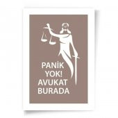 Avukatlara Özel Çerçevesiz Poster Panik Yok Avukat Burada Adalet Heykeli 50x70 cm - 2