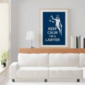 Avukatlara Özel Çerçevesiz Poster Keep Calm I'm a Lawyer Adalet Heykeli 50x70 cm - 1