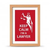 Avukatlara Özel Çerçeveli Poster Afiş Keep Calm I'm a Lawyer Adalet Heykeli - 21x30 cm A4 Boy - 2