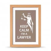Avukatlara Özel Çerçeveli Poster Afiş Keep Calm I'm a Lawyer Adalet Heykeli - 21x30 cm A4 Boy - 1