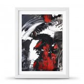 Soyut Siyah Beyaz Kırmızı Poster Çerçeve - 30x40 cm Büyük Boy - 1