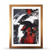 Soyut Siyah Beyaz Kırmızı Poster Çerçeve - 30x40 cm Büyük Boy - 5