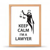 Avukatlara Özel Çerçeveli Poster Afiş Keep Calm Im a Lawyer Adalet Heykeli - 30x40 cm Büyük Boy - 3