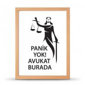 Avukatlara Özel Çerçeveli Poster Afiş Panik Yok Avukat Burada Adalet Heykeli - 30x40 cm Büyük Boy - 3