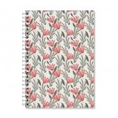 Üçlü Kırmızı Çiçekli A5 Spiralli Defter - 3